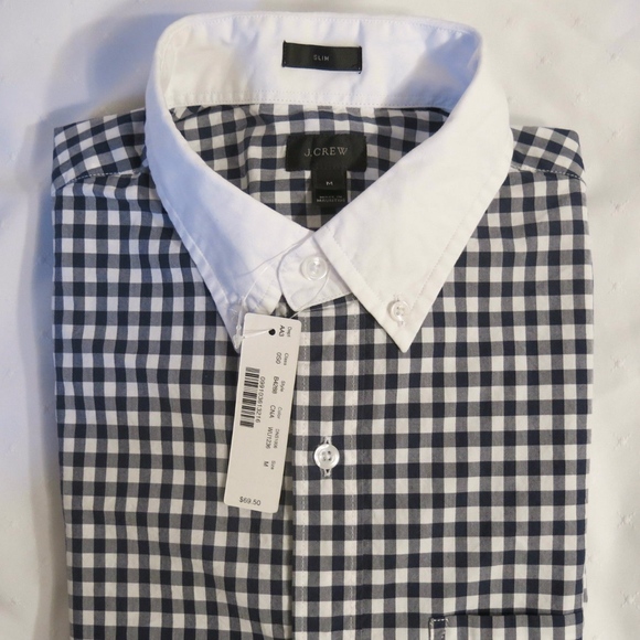 J. Crew Other - J.Crew Men's Slim Shirt Navy Gingham XS S M L XL